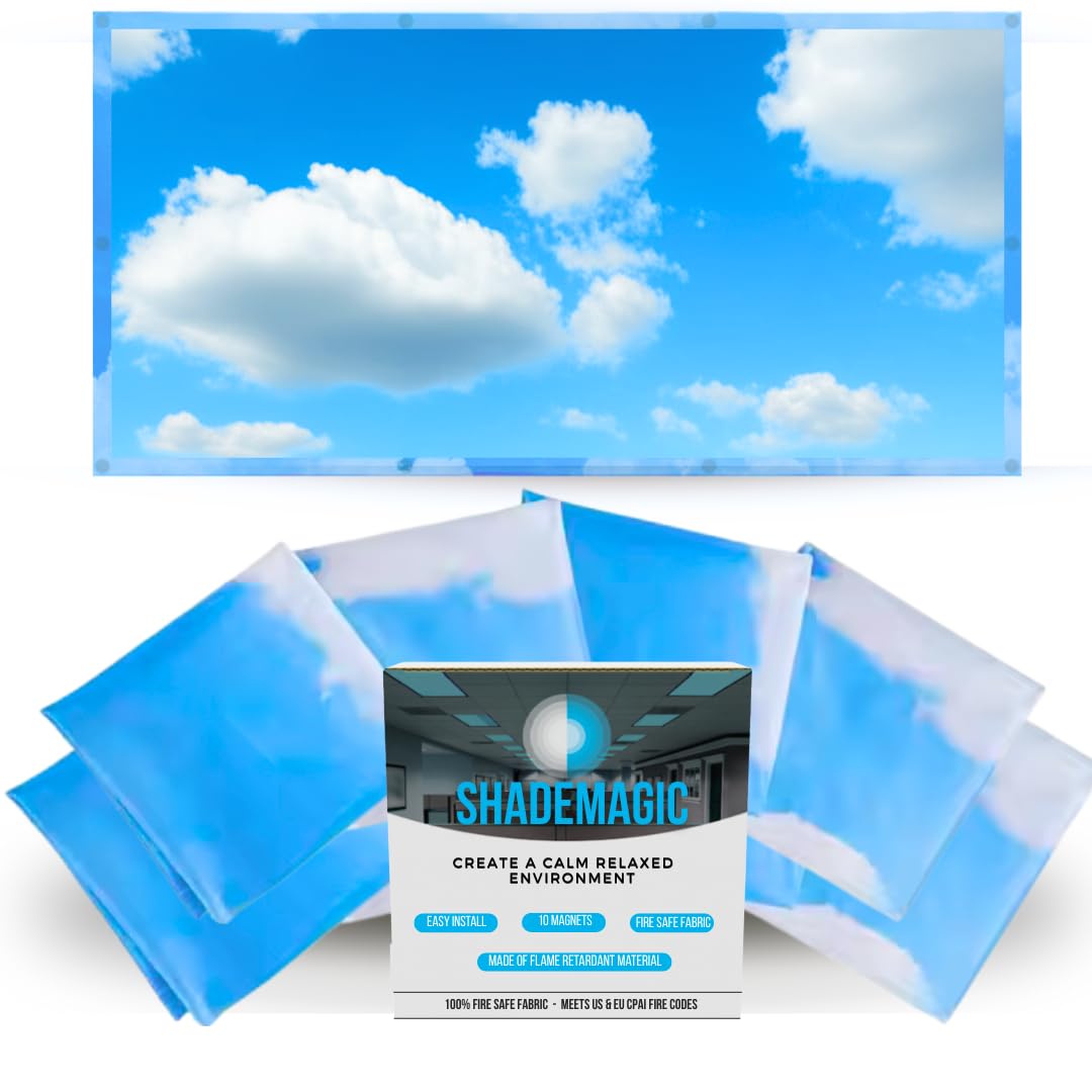 Fluorescent Light Covers for Classroom Office - Light Filter Pack of (2); Eliminate Harsh Glare That Causing Eyestrain and Head Strain. Office & Classroom Decorations. Light Diffusers (4)