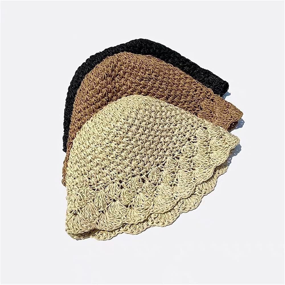 Verano Mujer Vacaciones Sombrero de Paja señora Visera Gorra Cubo Playa al Aire Libre Chica (Brun Mcode)