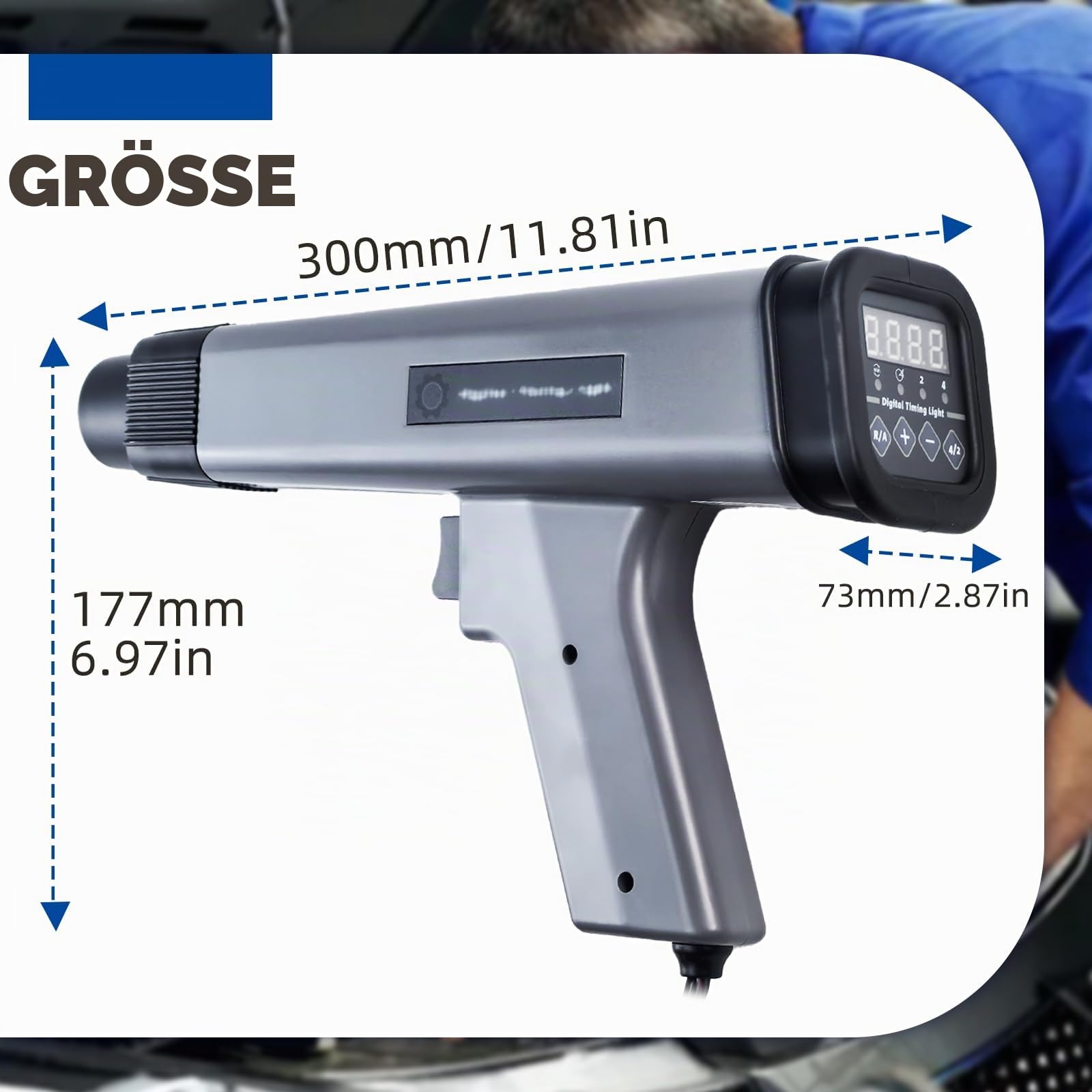 Zündlichtpistole Stroboskoplampe mit LED-Digitalanzeige für Auto Motorrad
