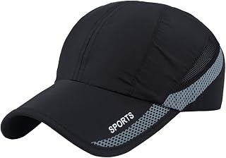 Unisex Summer Running Cap Quick Dry Mesh Outdoor Sun Hat Stripes Lightweight Breathable Sports Cap