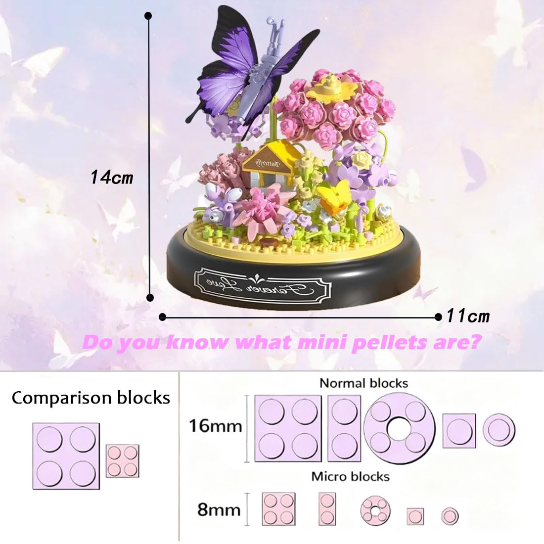 Butterfly Bouquet Adult Building Block, Mini Bricks Butterfly Adult Building Set - Image 2
