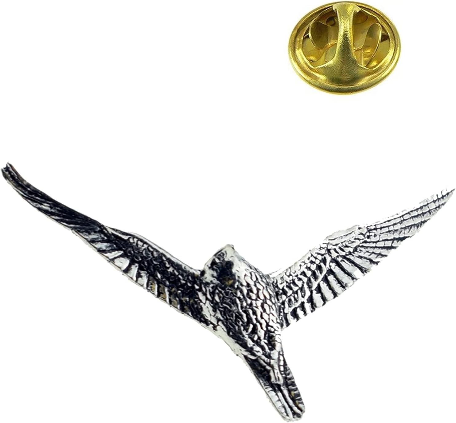 Falcon Pin Badge in Fine English Pewter, Handmade