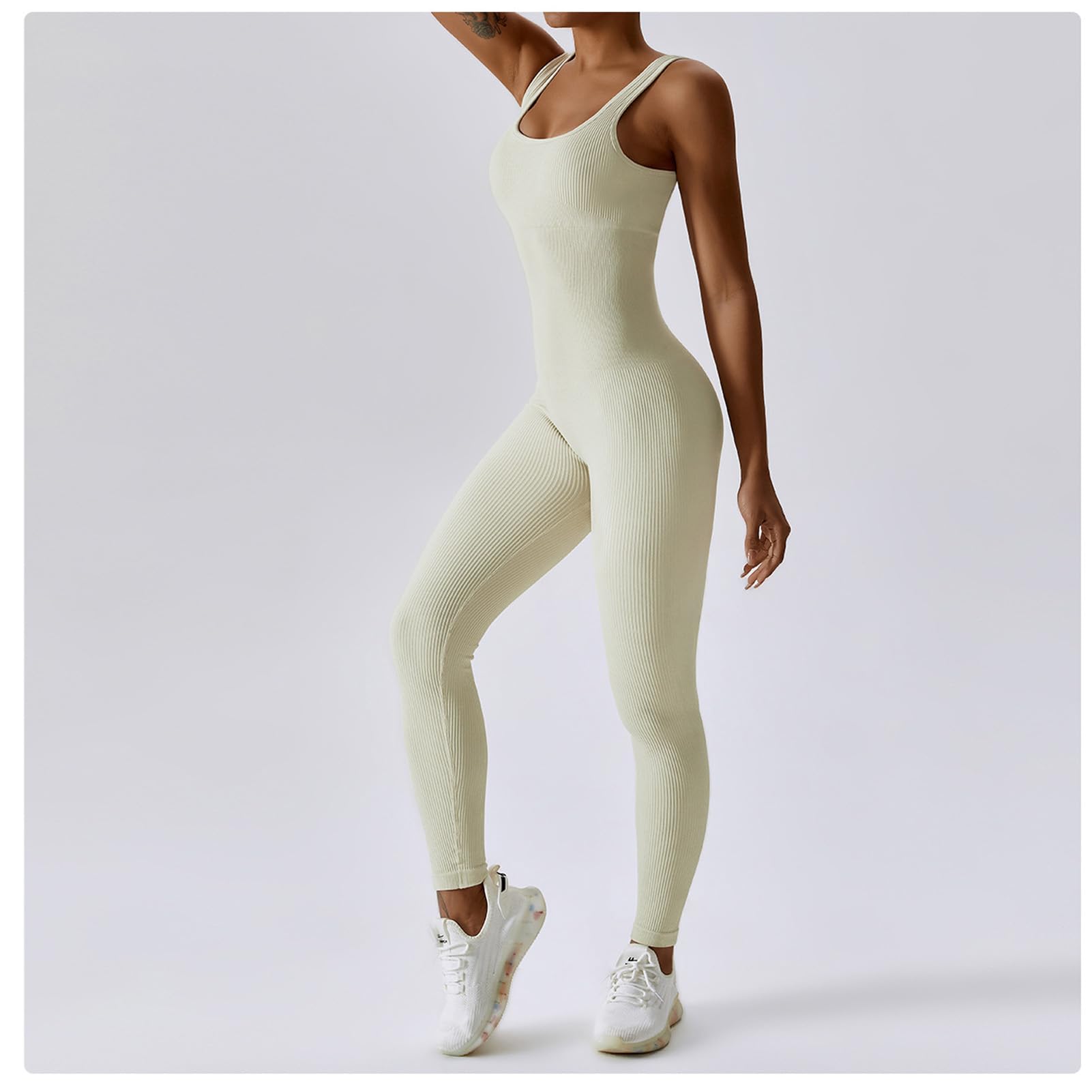 Mujeres Sexy de Yoga Gimnasio Unitard brotard Damas otoño de otoño Trajes de Invierno Apricot-L