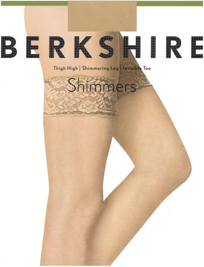 Berkshire 1340 Women's Lace Top Shimmers Thigh High – Ultra Sheer 15 Denier Sandalfoot Stockings