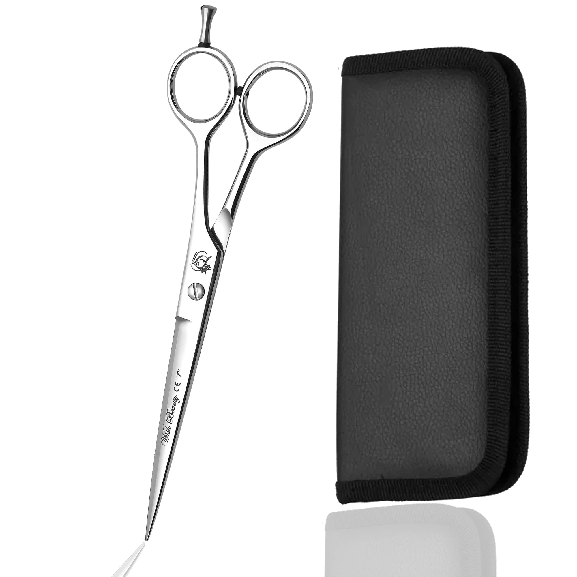 Wishbeauty Professional Razor Edge - 7.0" Pet Grooming Cutting Scissors (Dog/Cat Hair Trimming Cutting Shears) - Dog Shears