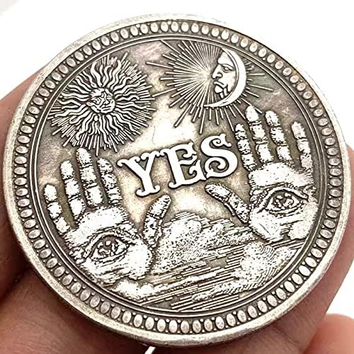 4 Pieses Yes No Challenge Coin, Three-Dimensional Embossed Decision Maker Coin Lucky Coin with Skull Pattern