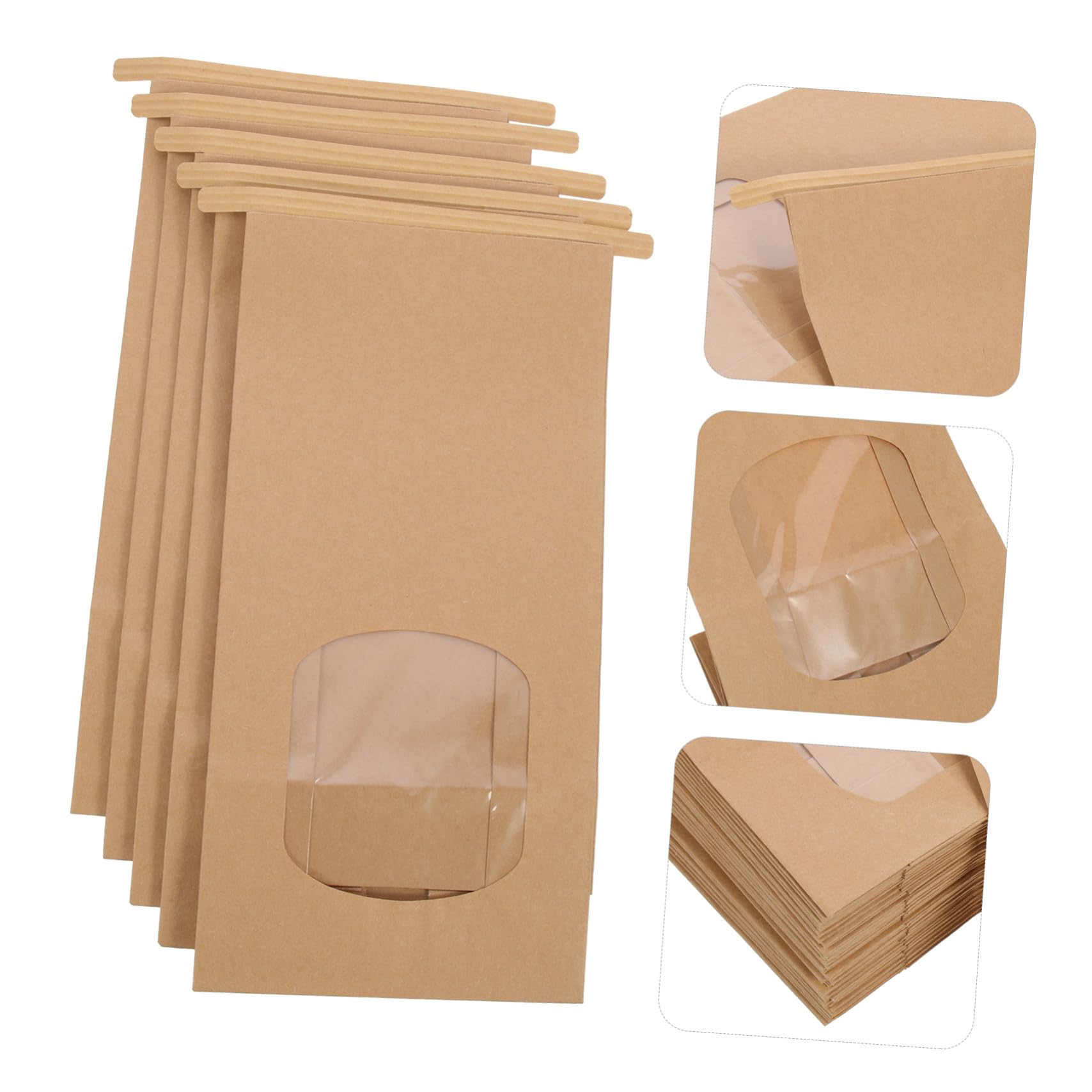 Sachets à Biscuits en Papier Kraft 100pcs, Fenêtre, 8oz, Ambiance Halloween