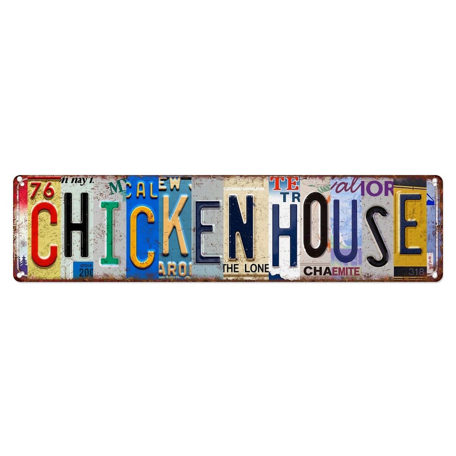 Chicken House License Plate Art Metal Tin Sign Plaque