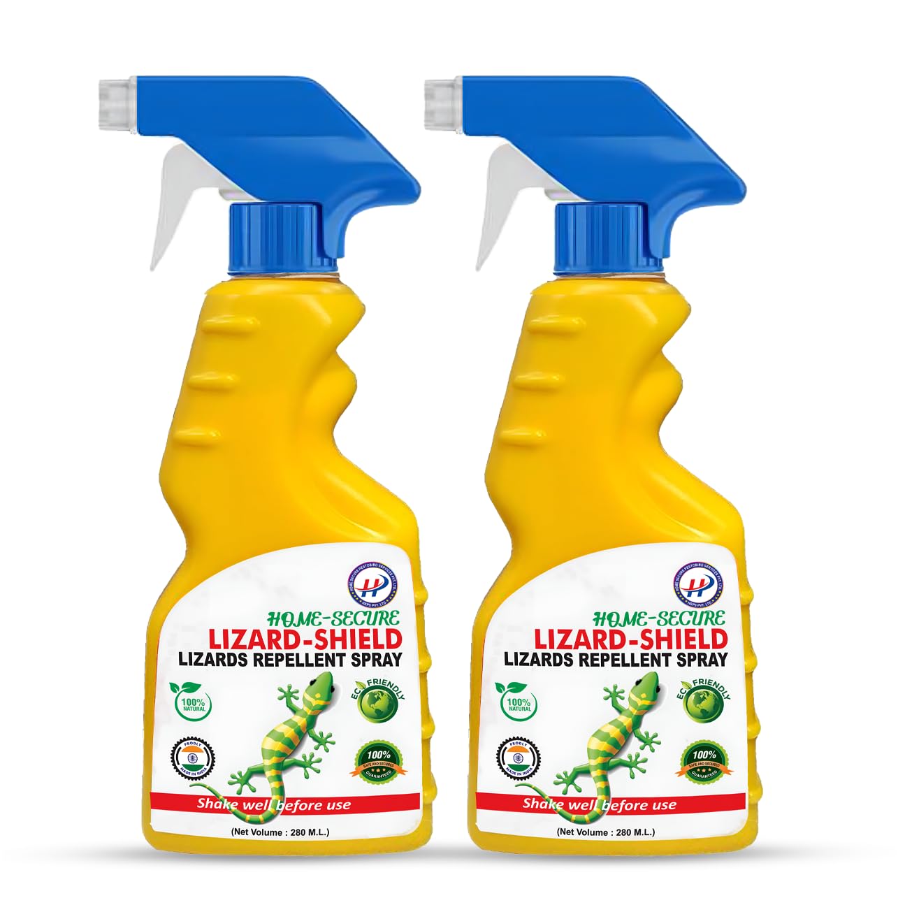 Home-Secure Lizard-Shield Natural Lizard Repellent Spray-280ml | Organic | Chemical-Free | Non-Toxic | 90 Days Protection | Mint Scent (Pack of 3)