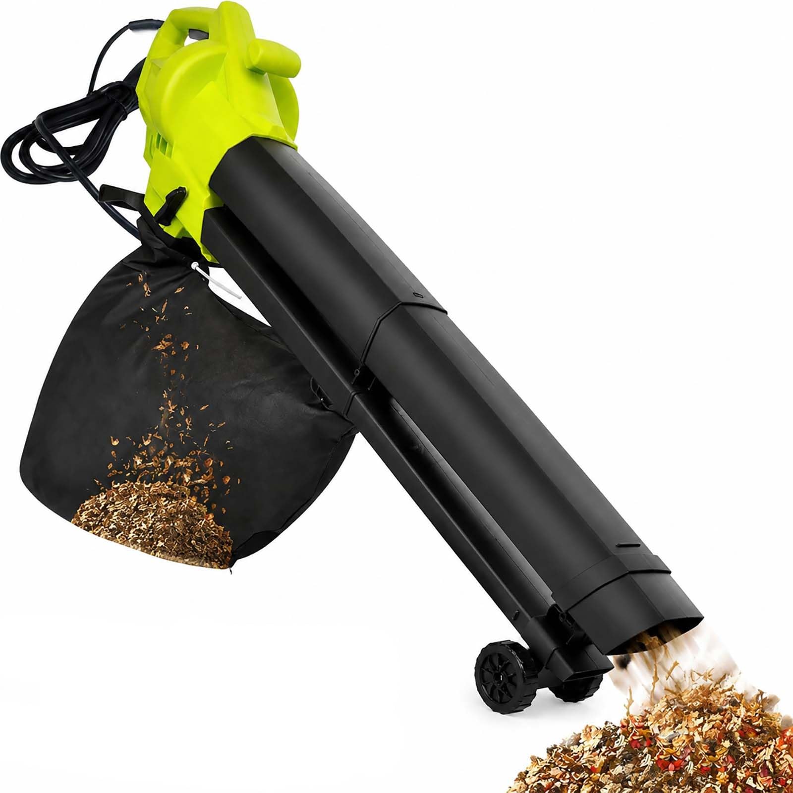 Souffleur et aspirateur à Feuilles électrique 3000W, Sac de Collecte 40L