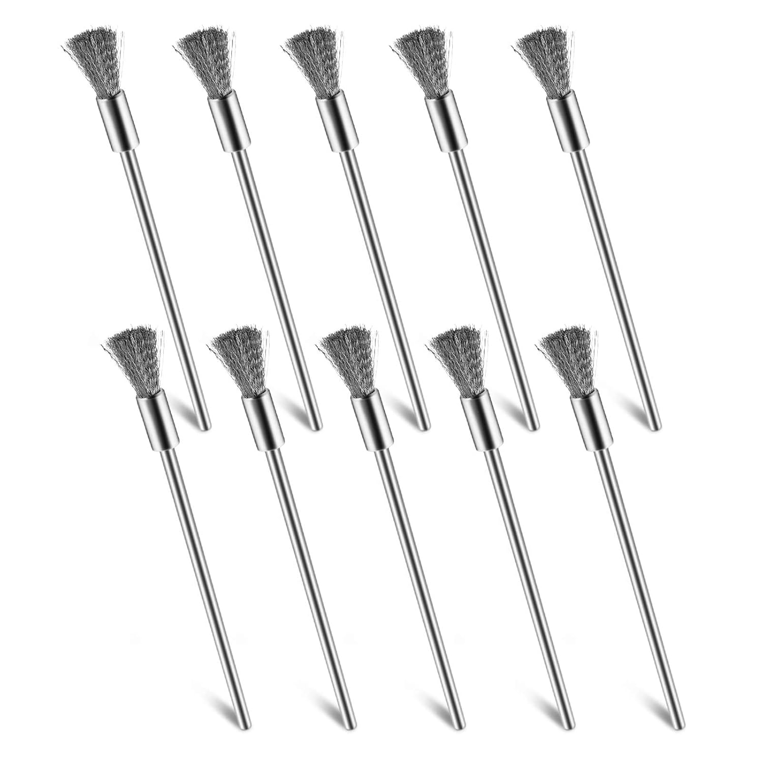 Prasacco 10 Pieces Wire Brush for Cleaning, Extended Steel Cleaning End