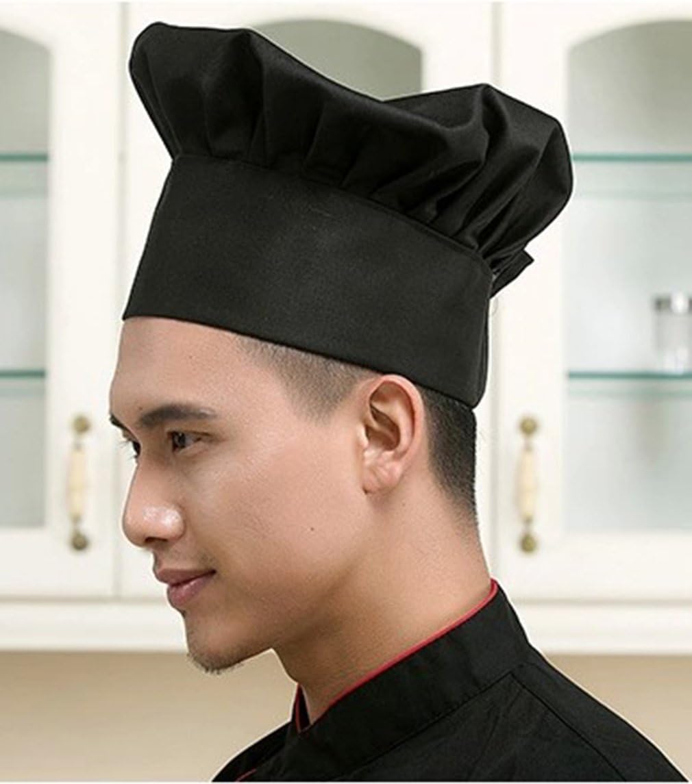Hyzrz Chef Hat Adult Adjustable Elastic Baker Kitchen Cooking Chef Cap - Image 3