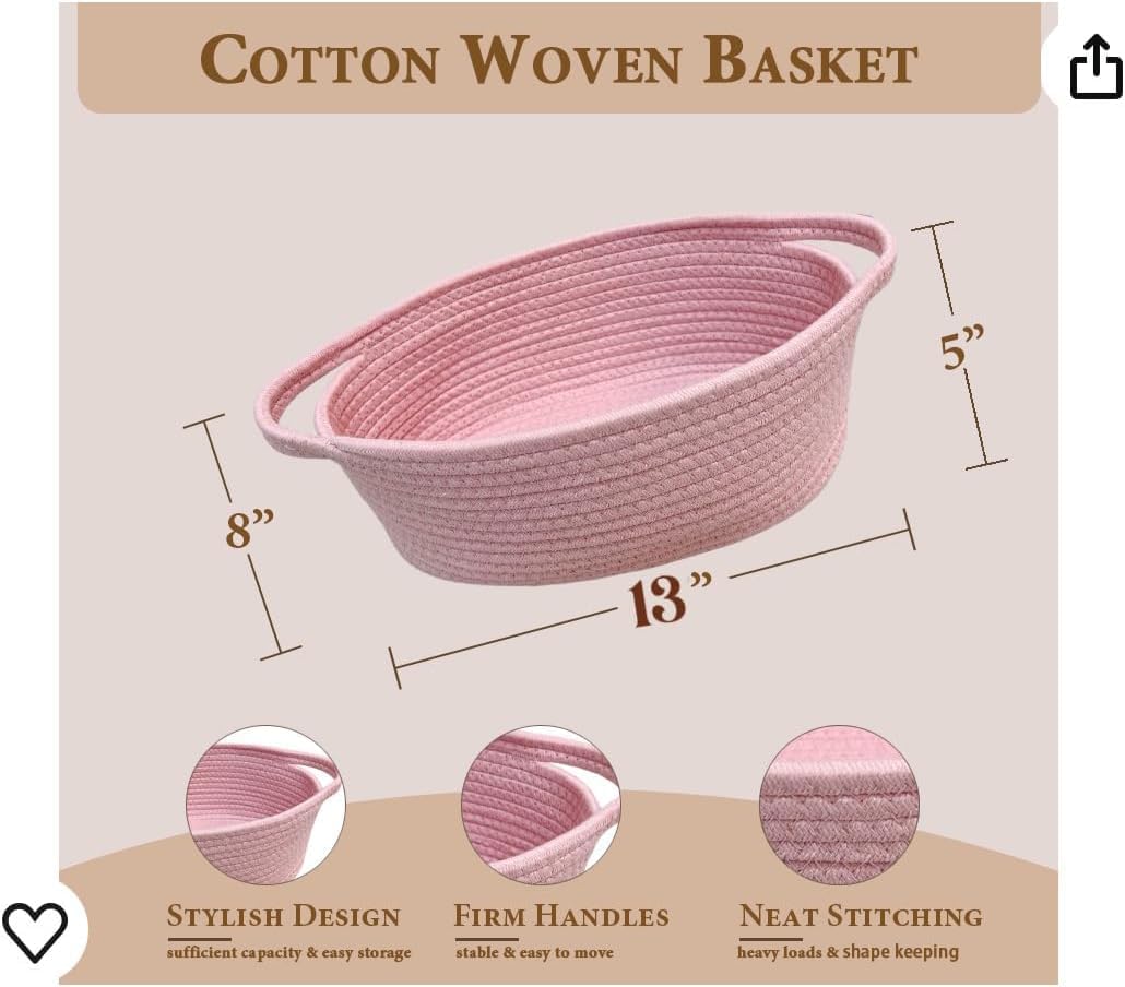 Amrocky Small Woven Basket with Gift Bags and Ribbons, Empty Baby Gift Baskets for Kids Women Men Nursery Storage - Image 2