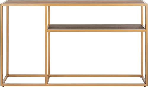 Safavieh Inicio Octavia Mesa consola moderna de nogal y oro Nogal / Oro,Multi / dorado