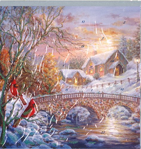 Advent di auguri di Natale con 24 porticina