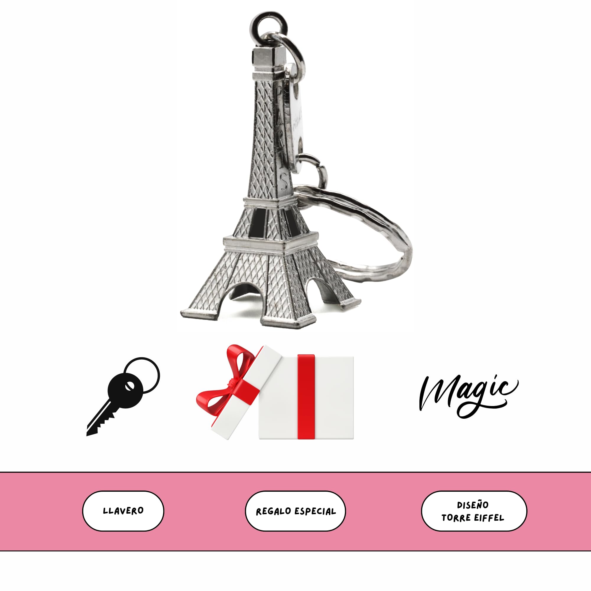 Llavero Torre Eiffel metálico, Miniatura de la Torre Eiffel, 1 Unidad - imagen 6