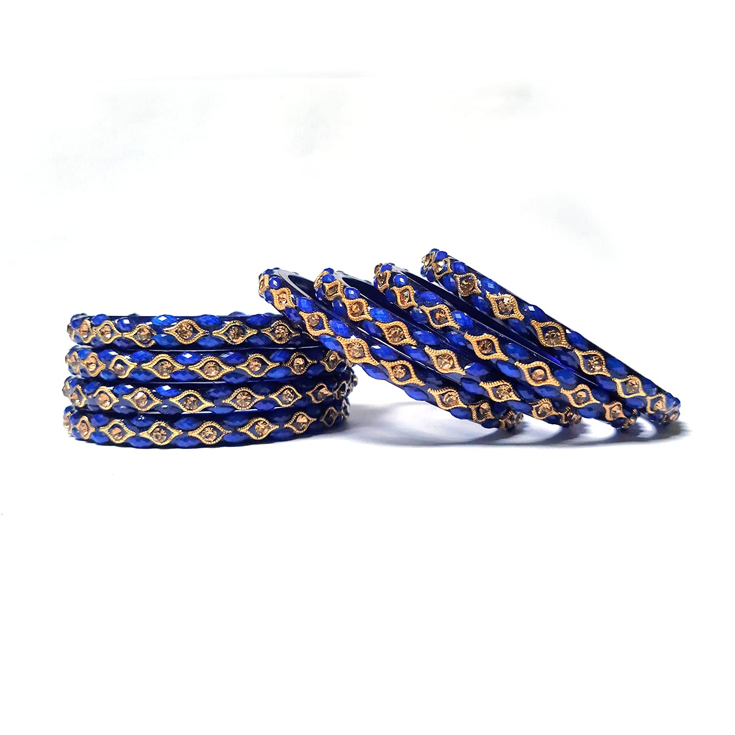 Tanvok Zircon Gemstone Blue Glass Bangle/Kada Sets for Women/Girls Pack of 8 (B09H65ZT93) Amazon Price History, Amazon Price Tracker