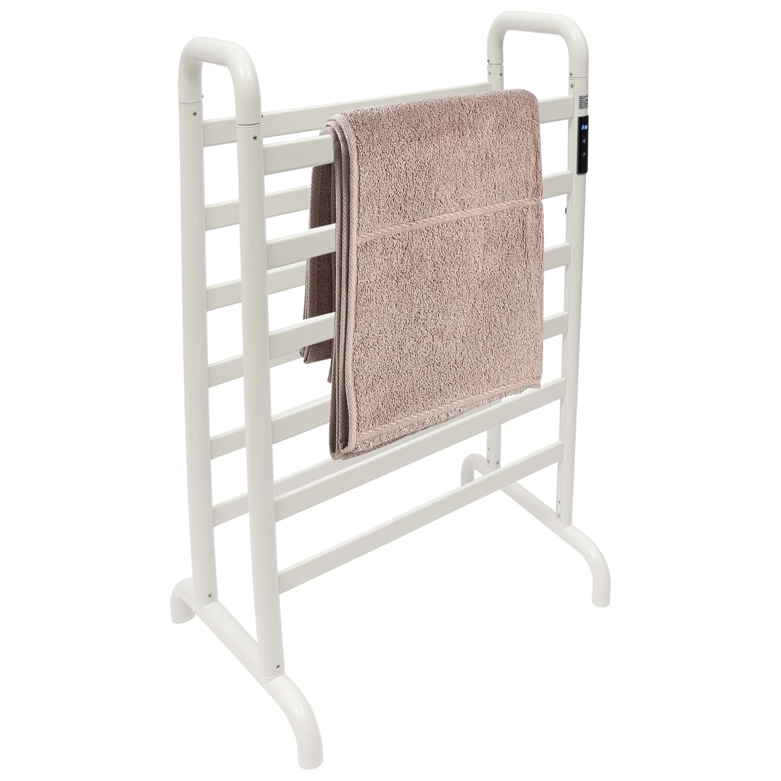 Badheizkörper, Heizkörper Bad, 45-60℃ Handtuchheizkörper, 180W Badheizkörper Handtuchhalter, Handtuchtrockner mit Digitalem Thermostat mit Timer und Heizstab, 60 * 43 * 90.5cm