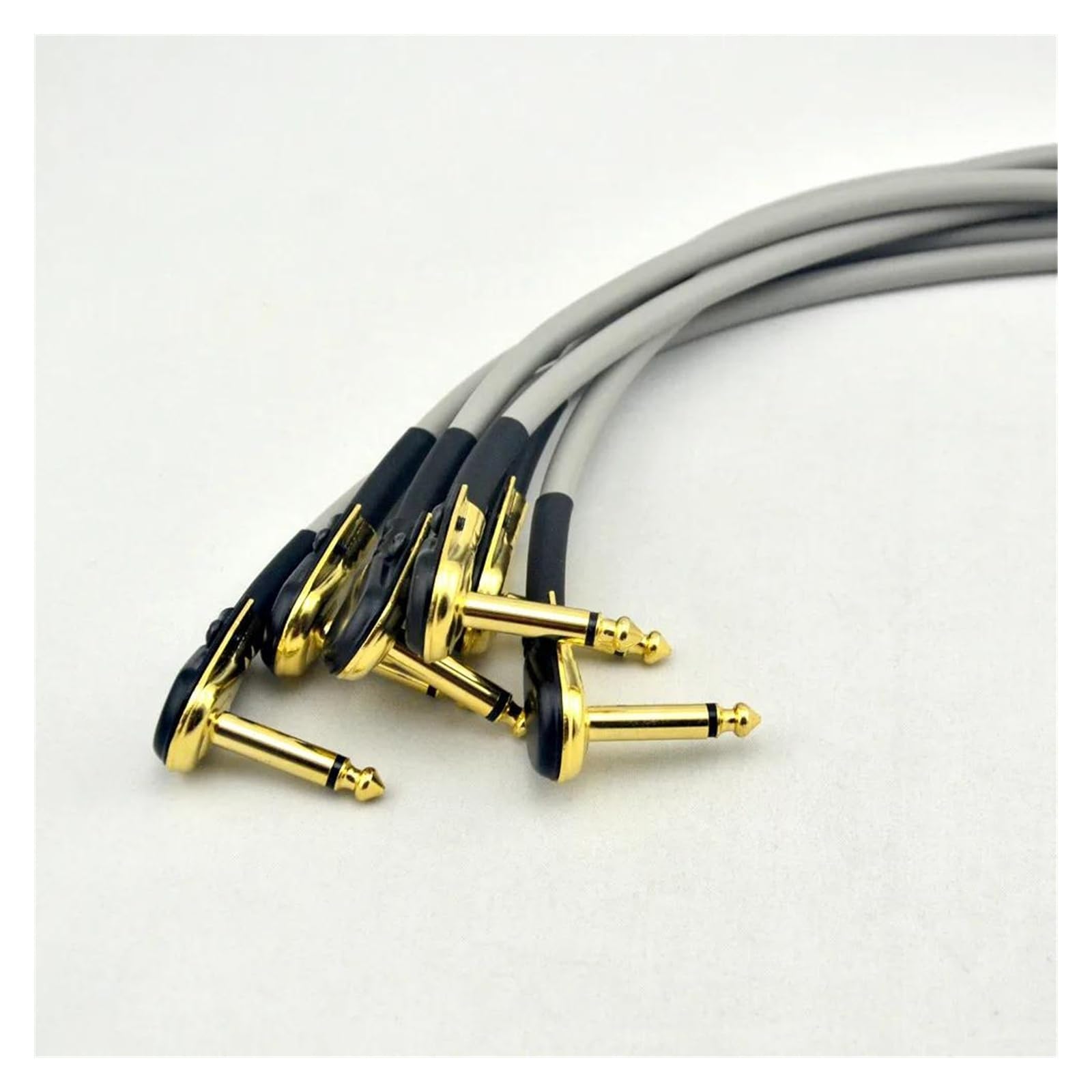 Professionelles Gitarren-Audiokabel 6er-Pack 30-cm-Gitarren-Bass-Effektinstrument-Patchkabel Mit 6,35-mm-Goldstecker Für Effektpedale