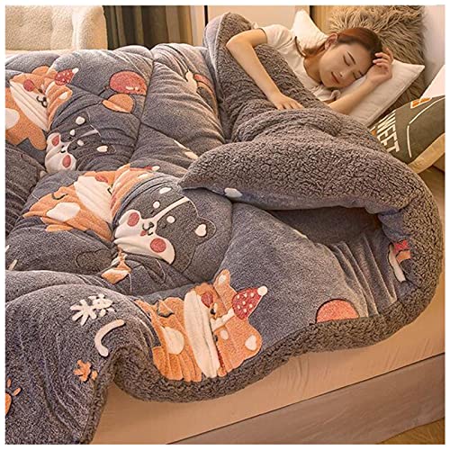 BDMFJY Edredón Espesar, Edredón Estampado y Acolchado para Cama, Invierno Colcha Cordero Cachemira Manta Edredón Cama, para Las Siestas De Invierno En El Hogar, Variedad de Colores,J,150x200cm(3.5kg)
