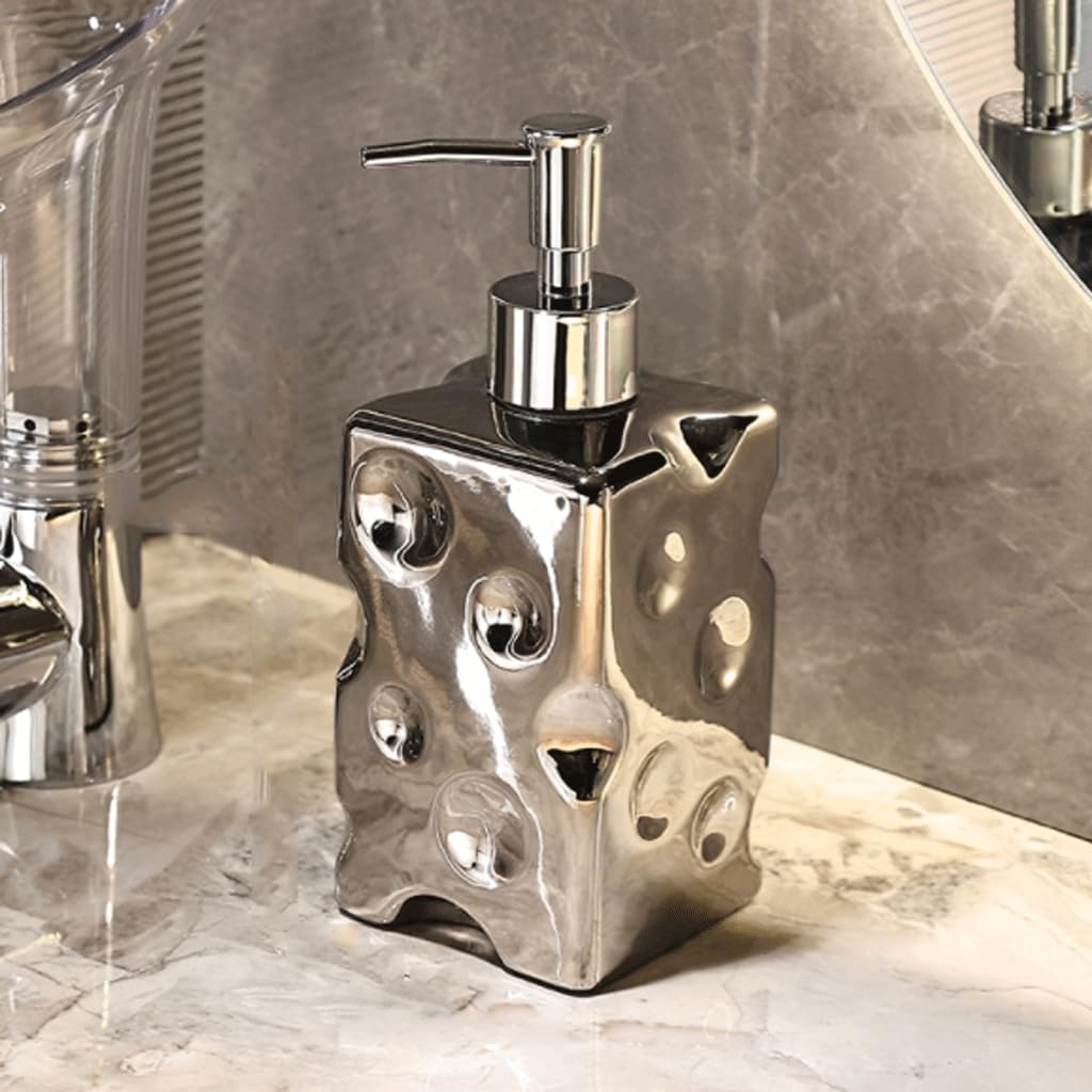 Bellissimo Dispenser di Sapone Manuale a Spinta, Bottiglia di Sapone per lozione, Contenitore in Ceramica, Contenitore Riutilizzabile per Bottiglia di Sapone Liquido da appoggio Pratico