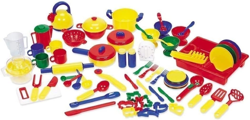 Learning Resources Pretend & Play Kitchen Set, Toy Dishes and Utensils, 73 Piece Set, Ages 3