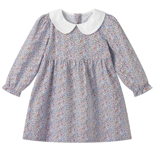 pureborn Baby Toddler Girl Dress Short and Long Sleeve Cotton Playwear Dresses 0-6T