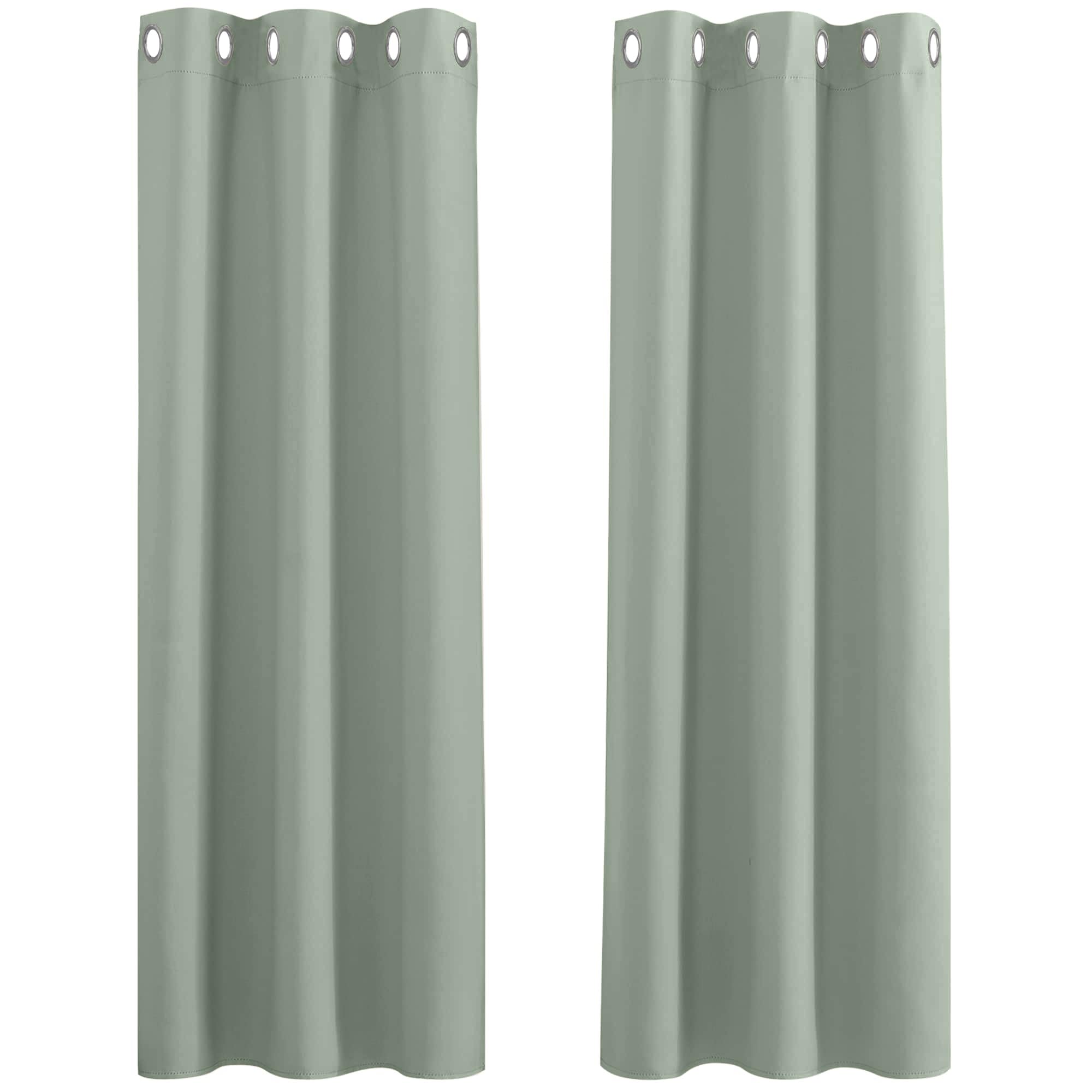 PONY DANCE Blackout Sage Green Curtains with Eyelet
