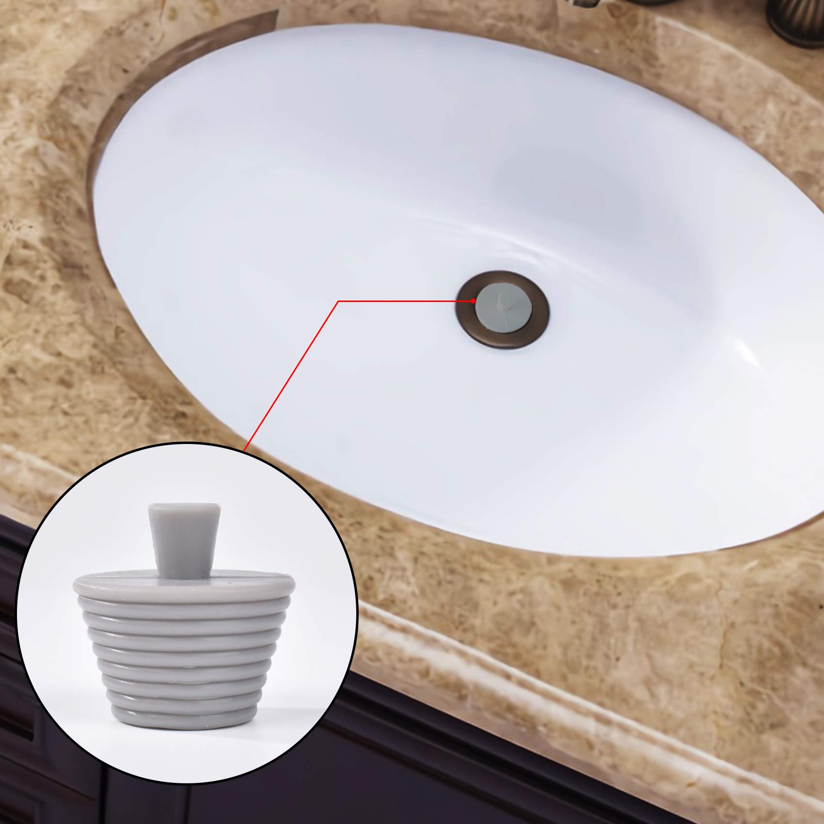 Tappi Universali Per Vasca E Lavello - 2 Pezzi In Silicone, Nero E Bianco, Antigoccia