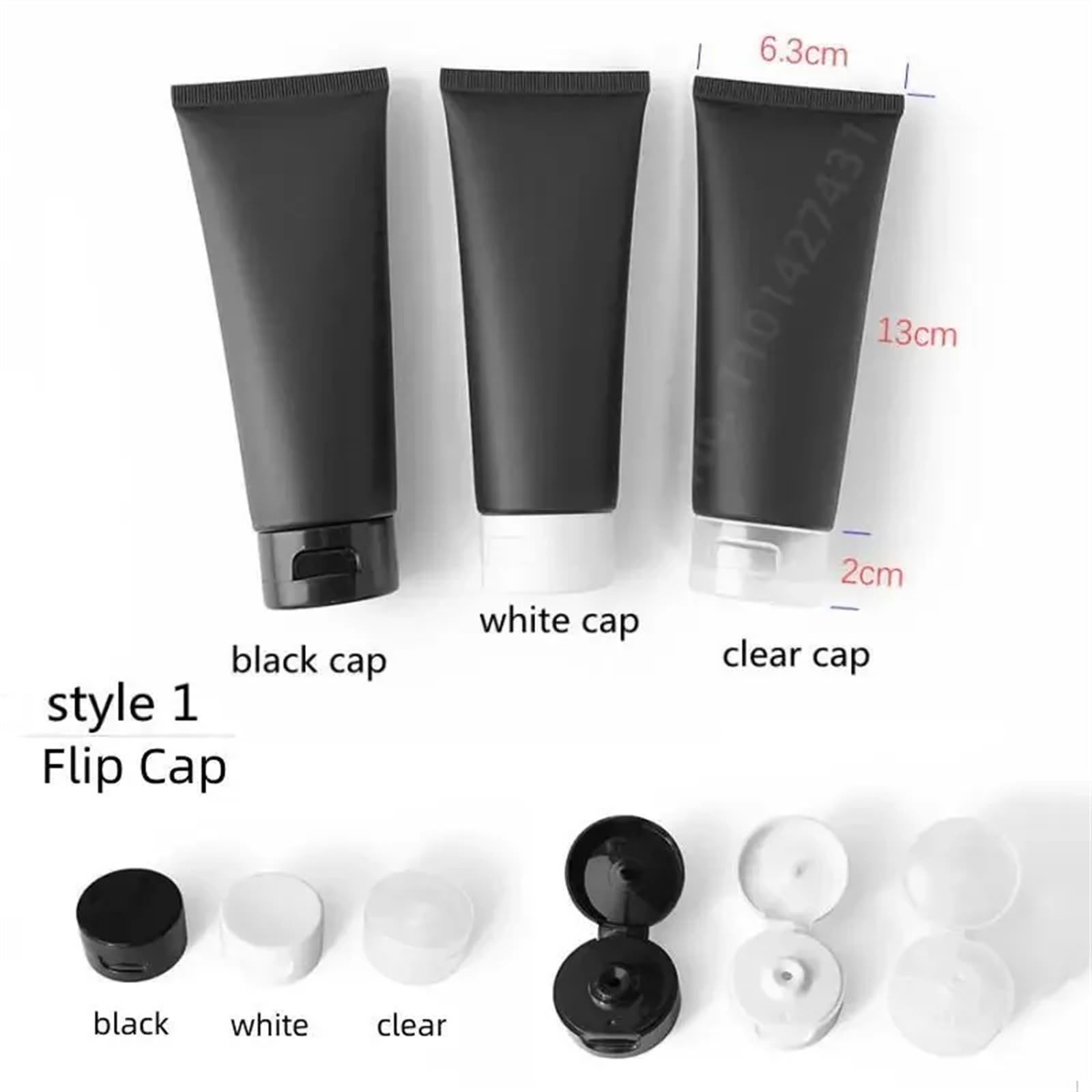 10-100pcs Vuoto 100ml Nero Opaco Tubo Morbido di Plastica Bottiglia Spremere Detergente Viso Crema for Il Corpo Contenitore Cosmetico Vibrazione cap(Black cap 1,50pcs)