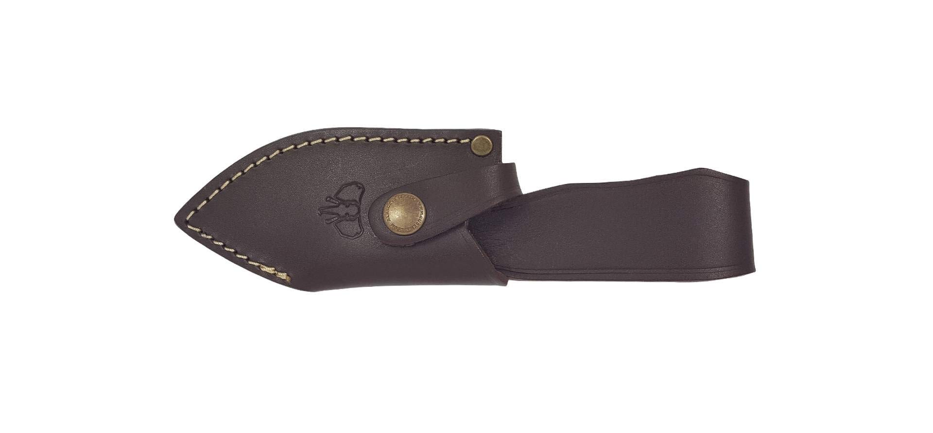 Cudeman 115-X Mini Boina nóż Verde Böhler N-695 stalowe ostrze 9 cm, brązowy uchwyt Micarta 10 cm na polowanie, wędkowanie, survival i bushcraft + uchwyt na butelkę
