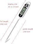 Meat Food Candy Thermometer, Probe Instant Read Digital Cooking Kitchen BBQ Grill Thermometer With Long Probe for Liquids Pork Milk Yogurt Deep Fry Roast Baking Temperature
