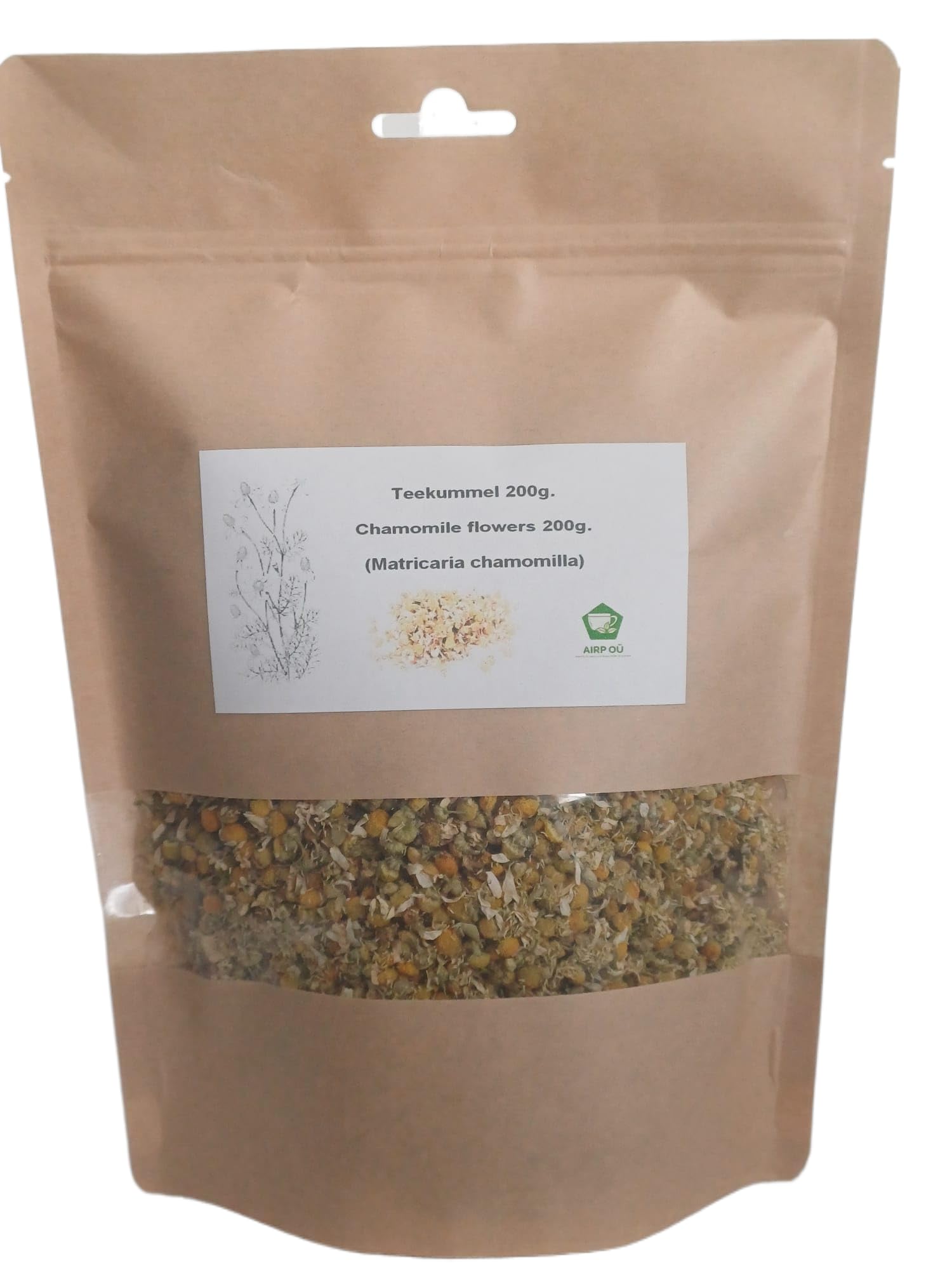 Chamomile Dried Whole Flowers (Matricaria chamomilla) 200g.