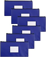 Vista 12 de Paquete de 6 bolsas de dinero con cremallera para dinero en efectivo, 11.25 x 6.25 pulgadas, color negro, bolsas de depósito bancario