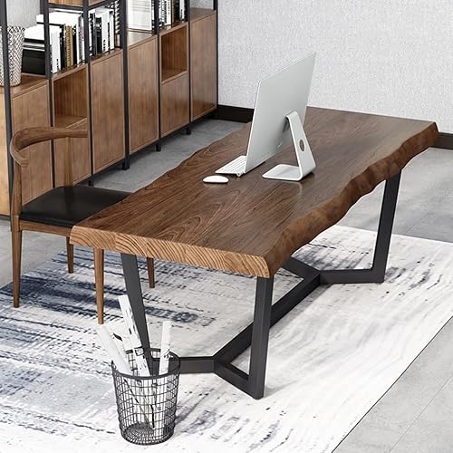 Miniatura 6 de Mesa moderna de madera maciza de metal escritorio de computadora escritorio de juegos escritorio de estudio mesa de restaurante de hamburguesa