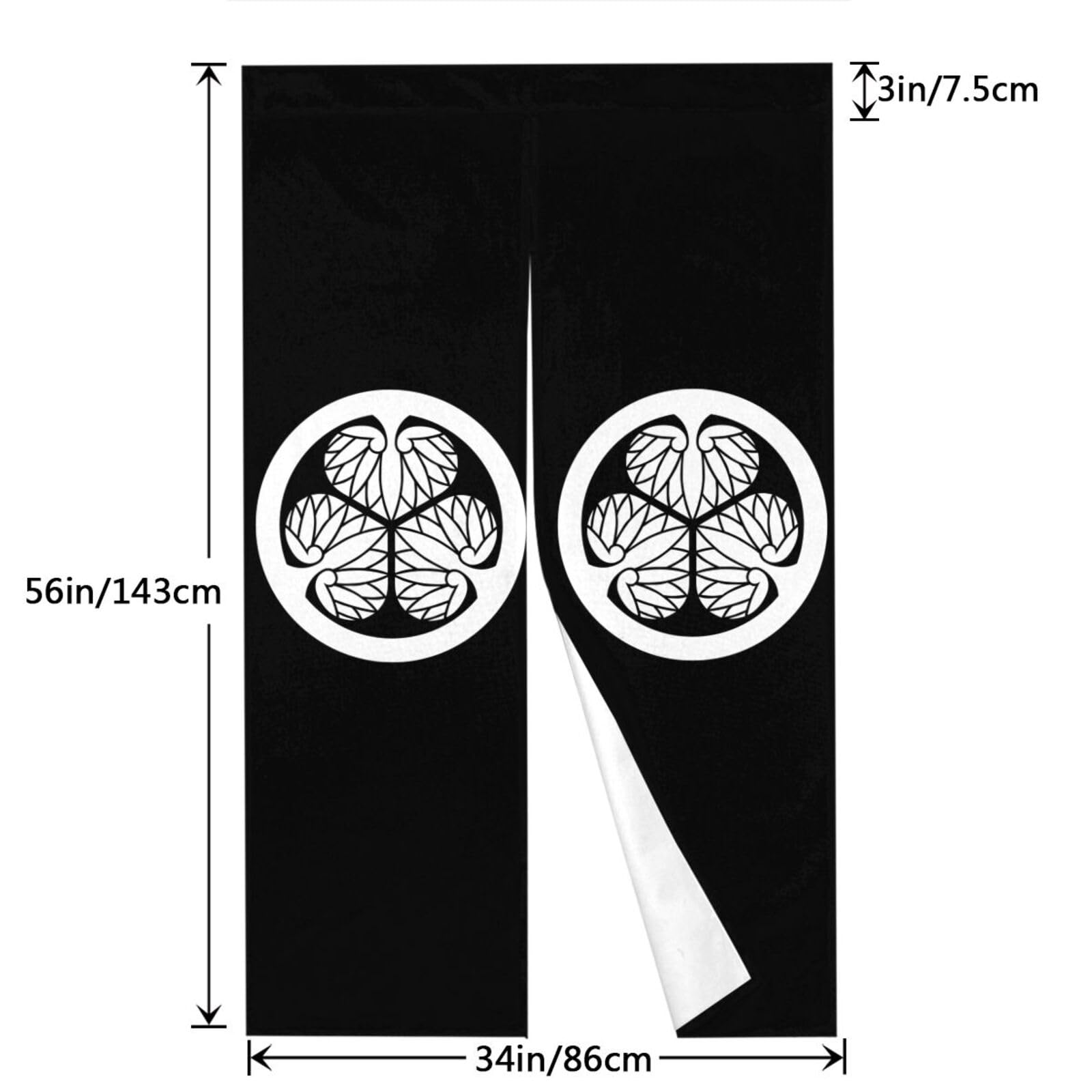 Amazon｜のれん 家紋 徳川・三つ葉葵 葵の御紋 目隠し 遮光 間仕切り