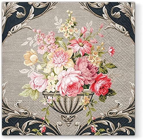 ROYAL BOUQUET Lunch Napkins 40pcs, Pink Peony Paper Napkins, Decorative Paper Napkins, Decoupage Napkins, Decoupage Paper Napkins, Tea Party Napkins, Floral Paper Napkins, Floral Luncheon Napkins