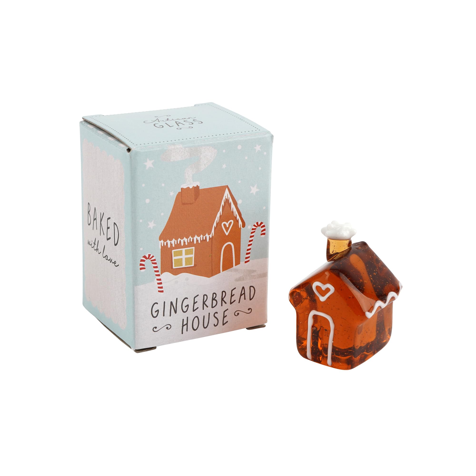 Cgb Giftware Brown | Glass Gingerbread House | Gift Box | Decoration | Ornament | Collectable | Gift For Home | Christmas Decoration | Gb07868