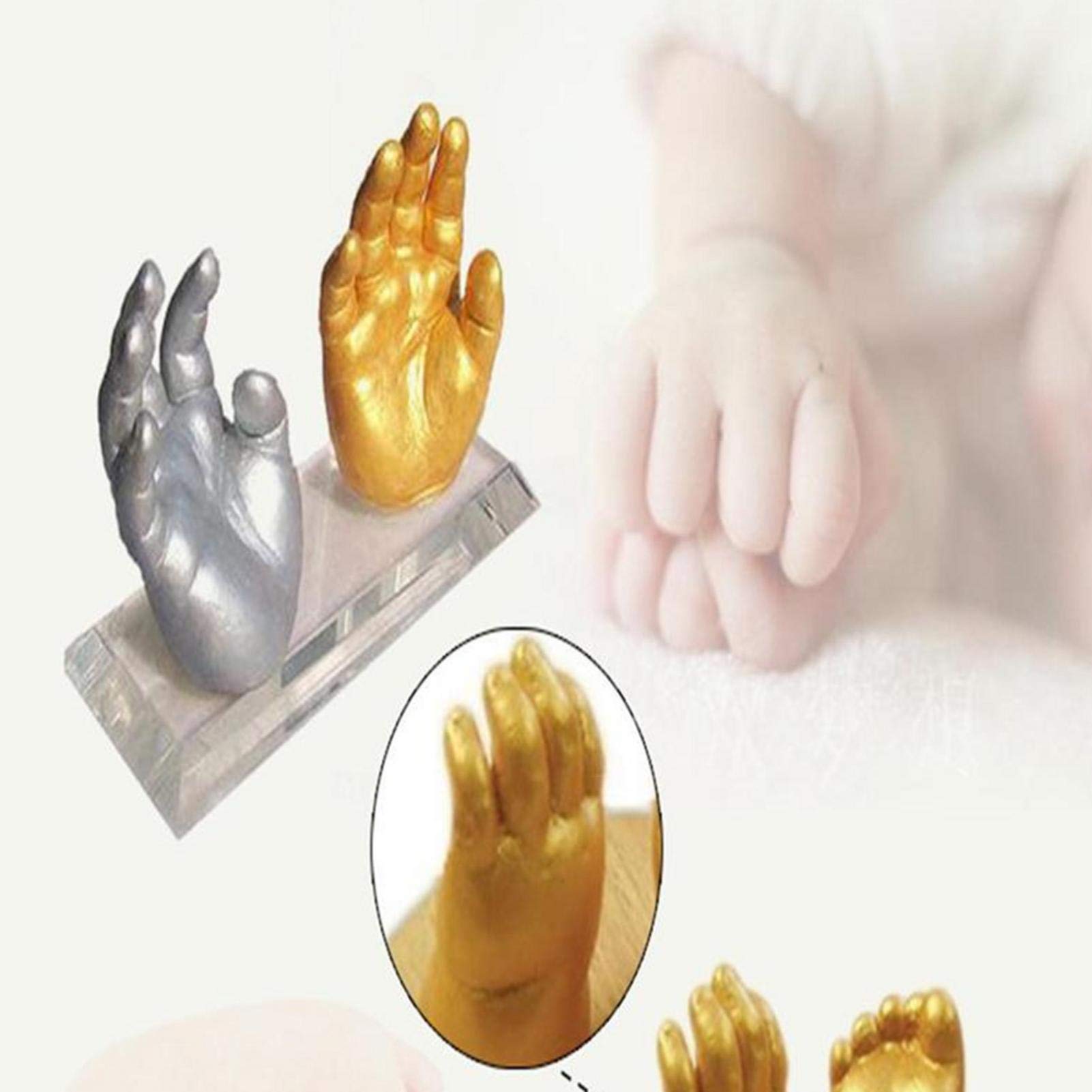 Kaixin Baby Handprint Footprint Kit, Infant Plaster Molding Souvenir 3D  Plaster Print Souvenir Baby Hand Print and Footprint Makers Kit 3D Hands  Molding Set, Baby Girl Gifts & Baby Boy Gifts :
