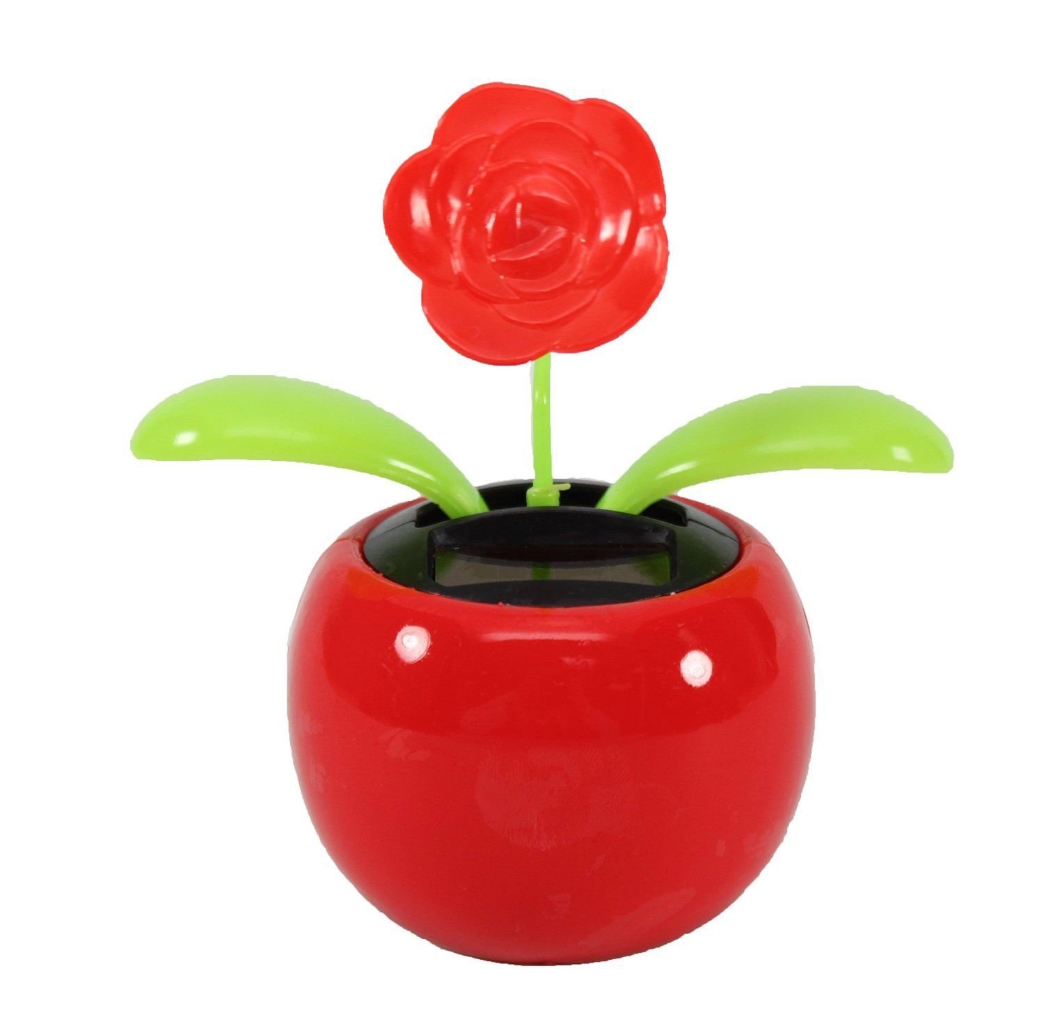 We pay your sales tax Set of 2 Dancing Flowers~ 1 Daisy in Red Pot + 1 Rose in Red Pot Solar Toy Flower Great Holiday Car Dashboard Office Desk Home Decor