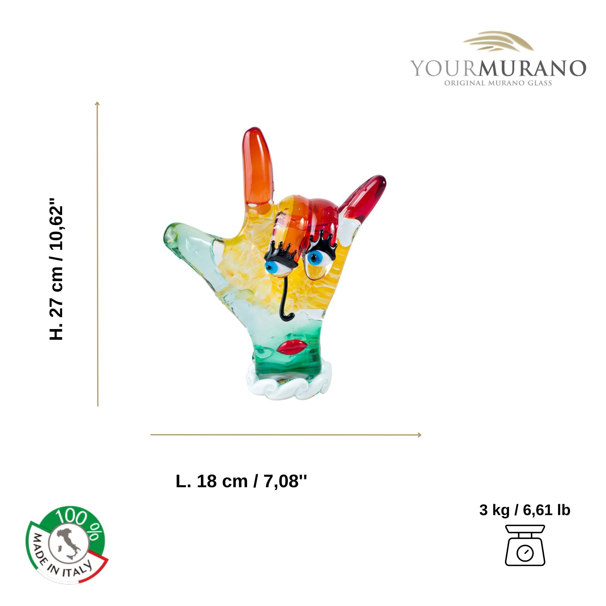 Amazon.com: YourMurano - Murano Glass Sculpture of Love You Sign