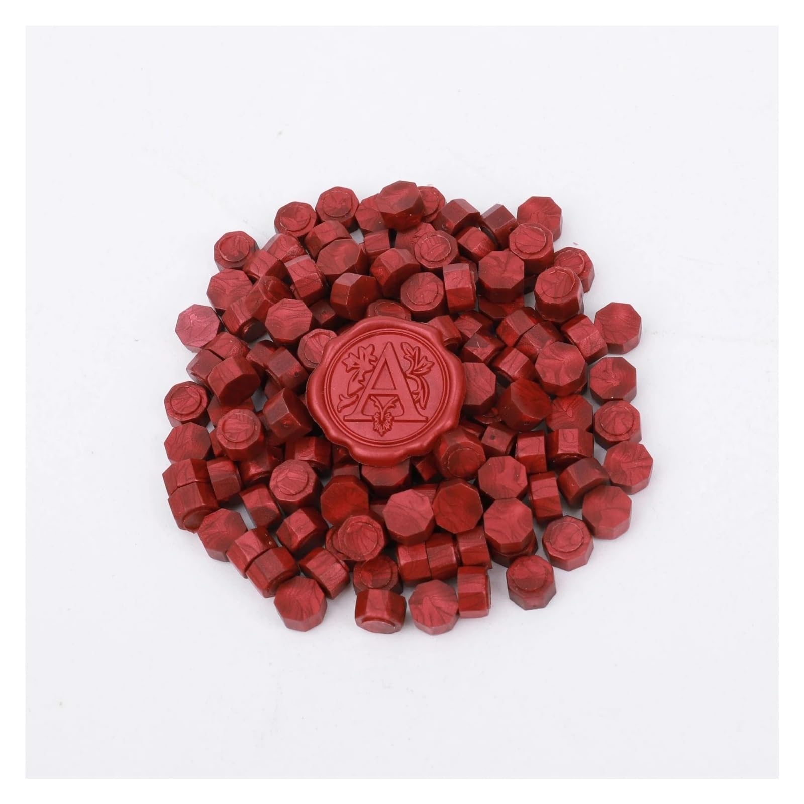 Siegelwachs 200–500 G Metallische Wachssiegelperlen | For Einladungen, Umschläge, Pakete(300g Flame Red)