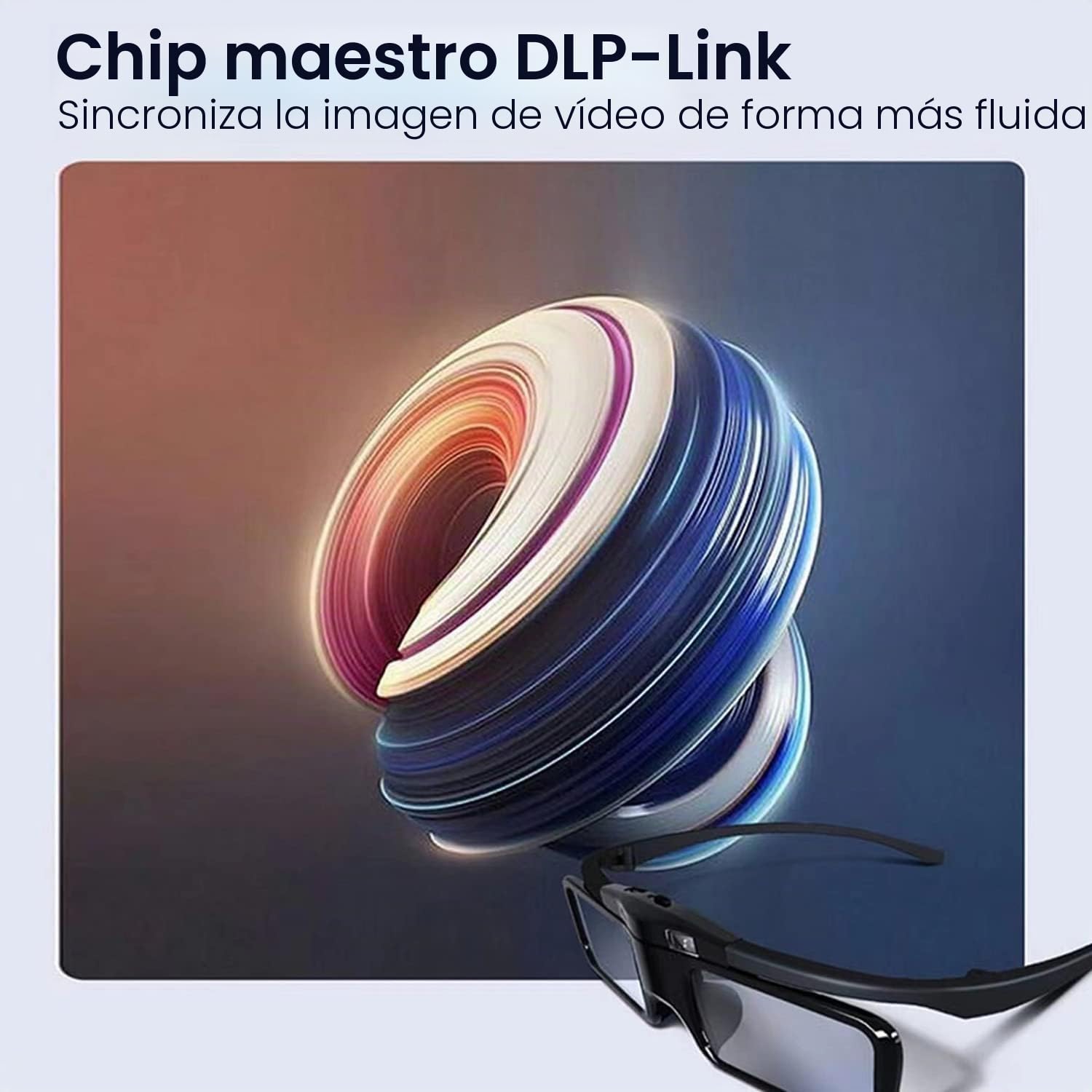Gafas 3D activas JMGO – Compatibles con proyectores 3D DLP-Link JMGO, 26 g, diseño Moderno, hasta 40 h de batería, Recargables (Negro)