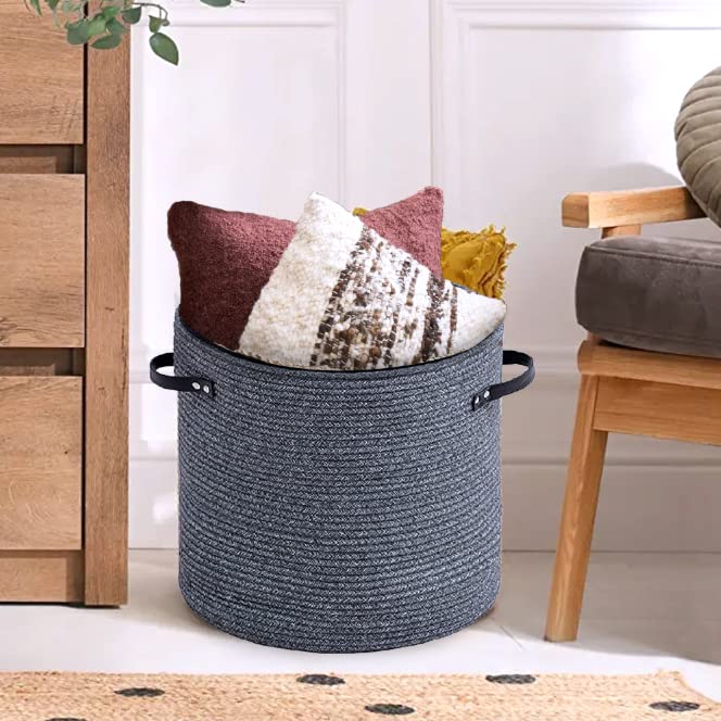 Amazon.com - WAYIDEAL Cotton rope Storage Basket with Zipper cover