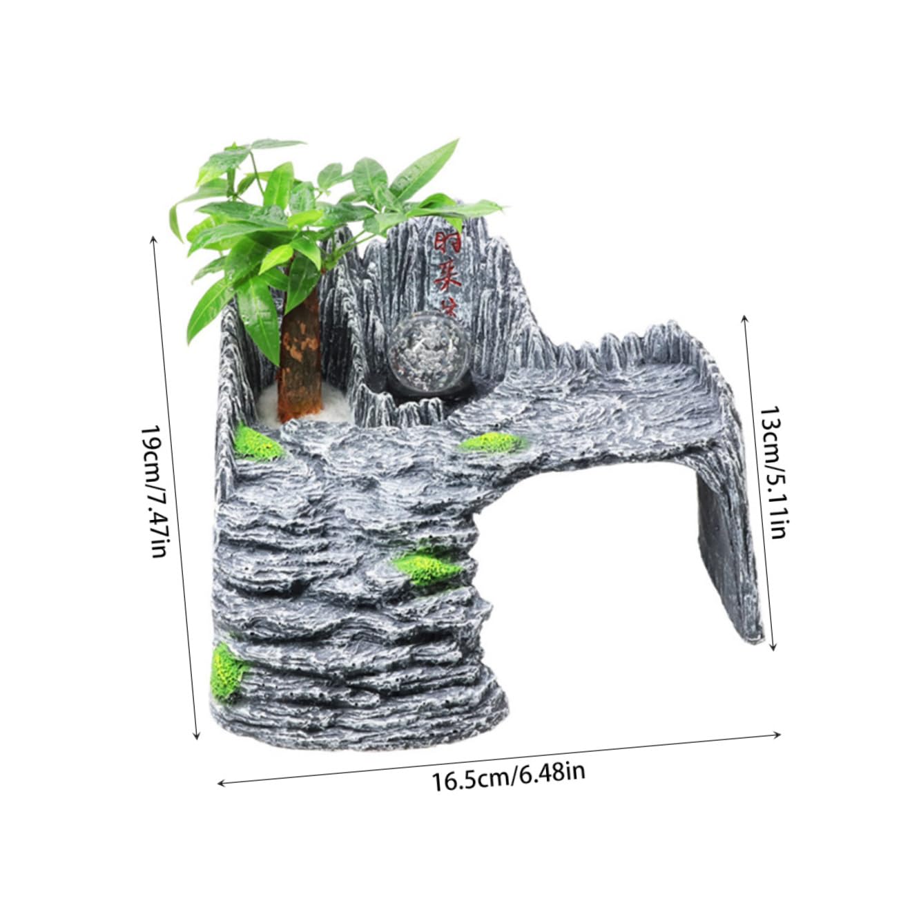 Housoutil Plateforme Inclinée en Résine pour Tortues Reptiles, Décoration Aquarium Facile à Nettoyer Cachette Intégrée, pour Habitat Créatif et Accessoire Aquarium