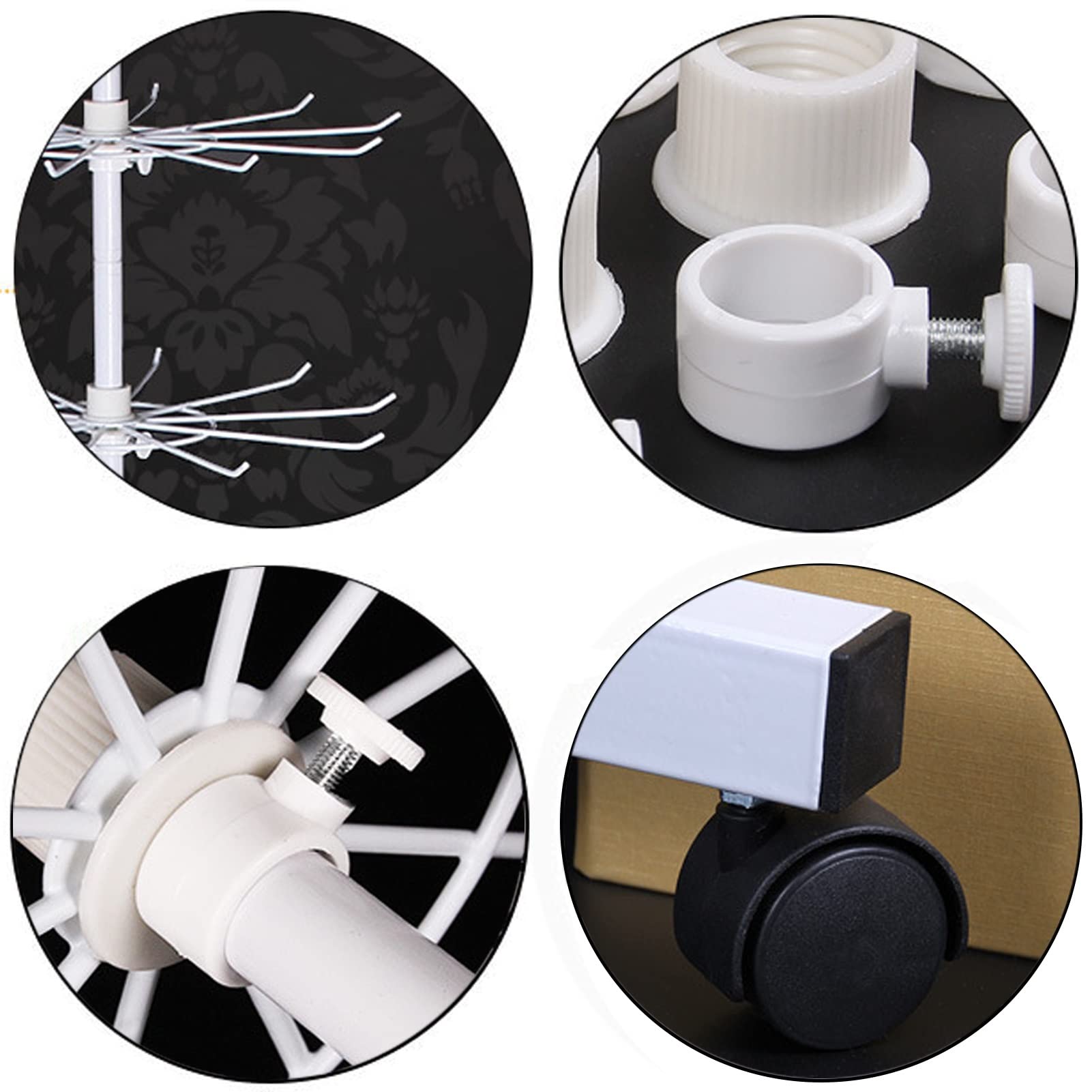 Soporte de Exhibición de Almacenamiento, Expositor de 7 pisos de Metal, Perchero Móvil Independiente para Artículos de Joyería y Accesorios en Tiendas Minoristas y Supermercados (Blanco, 7T)