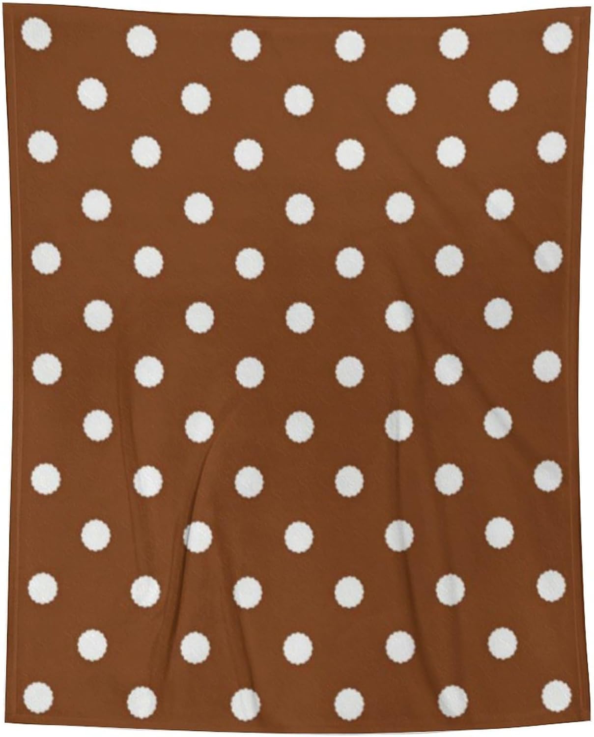 Plush Throw Blanket Brown Polka Dot Pattern Soft Cozy Blanket Flannel Blankets All-Season for Sofa Couch Bed, 60" X 80"