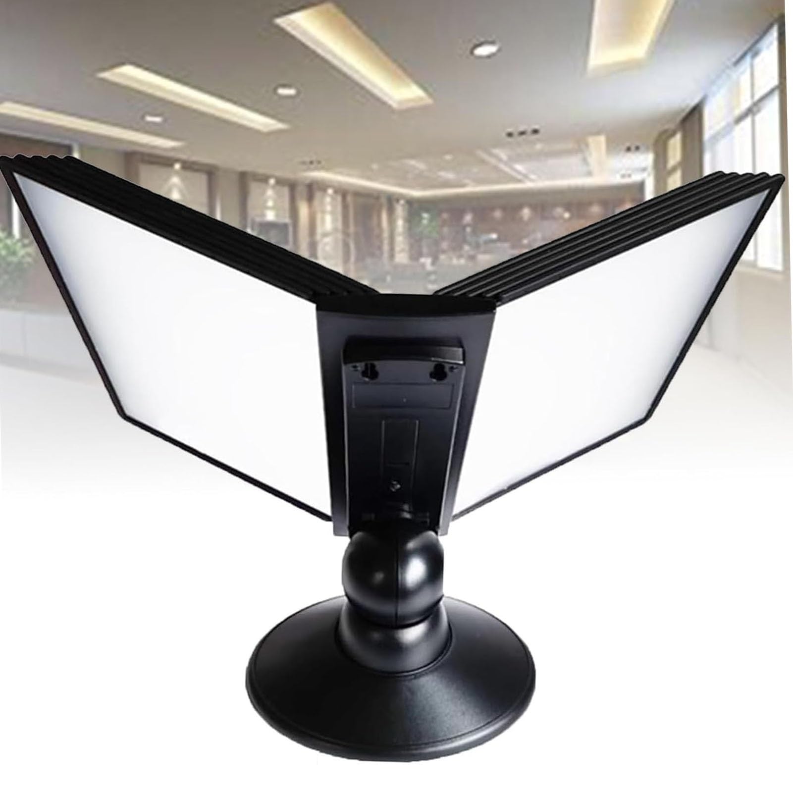 Soporte giratorio para archivos de escritorio, 10 bolsillos de doble cara, montaje en pared, soporte de pared para catálogo de oficina, soporte para documentos de escritorio (negro)
