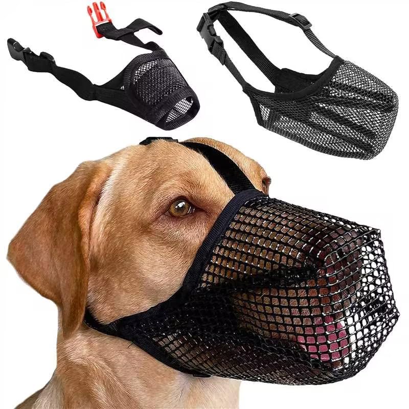 2 Museruole Per Cani In Rete E Nylon, Regolabili, Taglia M, Una Piena E Una Mezza, Per Cani Medi E Grandi, Anti-morso E Anti-abbaiare