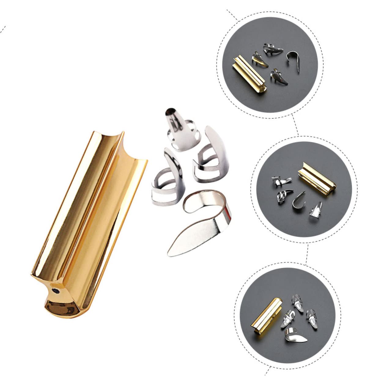 Toyvian 3sets Plettri e Slide Metallo Per Chitarra Accessori Pratici Per Chitarra Elettrica e Acustica Design Compatto e Versatile Suono Brillante Per Musicisti Di Tutti